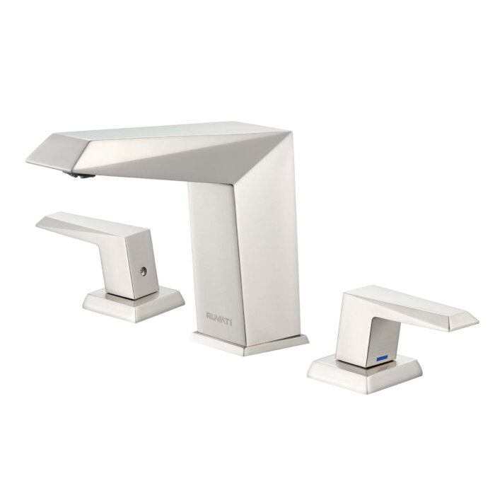 Tropea Model: RVF5231BN Ruvati Tropea Two Handle Widespread Bathroom Faucet Modern Sharp in Brushed Nickel – RVF5231BN