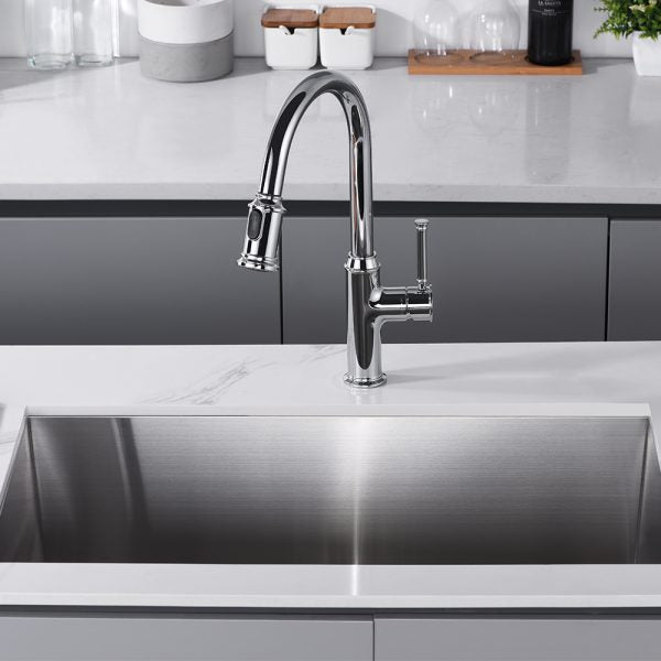 30″ Zero Radius Undermount Single Bowl Stainless Steel Kitchen Sink Model #KSH301810S