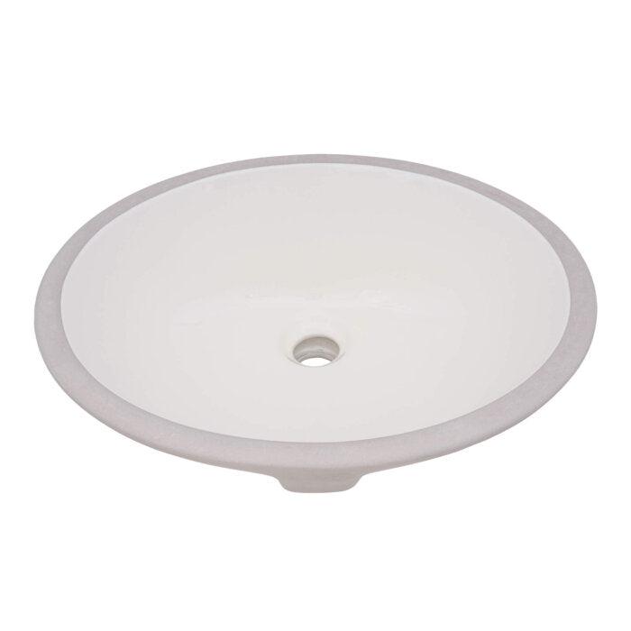 Krona Model: RVB0618BC Ruvati 16 x 13 inch Undermount Bathroom Sink Biscuit Oval Porcelain Ceramic with Overflow – RVB0618BC