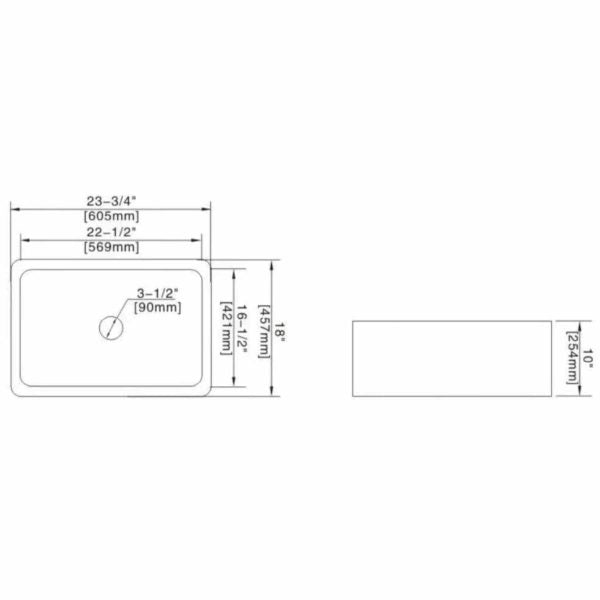 Oakland 24″ Single Bowl Porcelain Apron Farm Sink in White Model # KPF2418W-CB