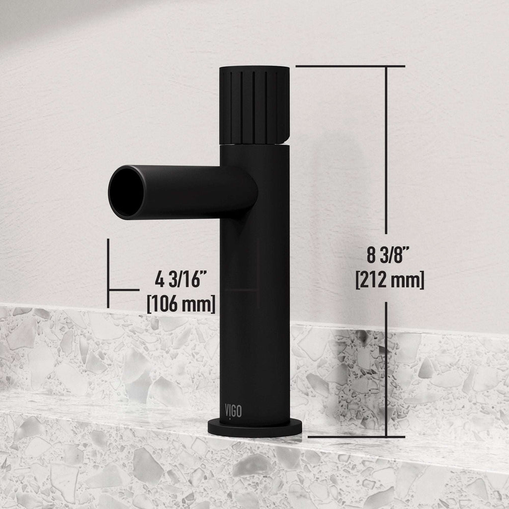 VIGO - Ashford Single Hole Bathroom Faucet In Matte Black Model# VG01052MB