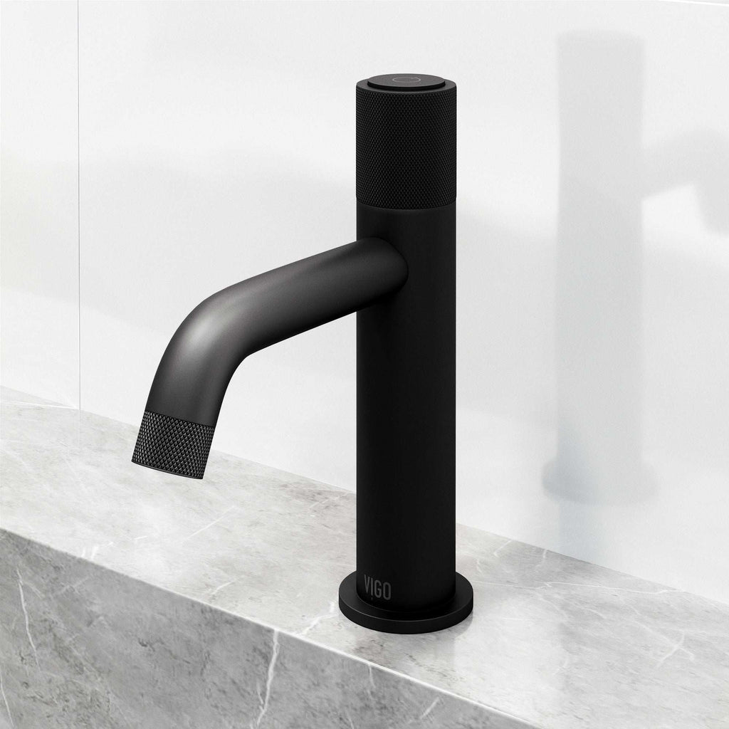 VIGO - Apollo Single Hole Bathroom Faucet In Matte Black Model# VG01048MB