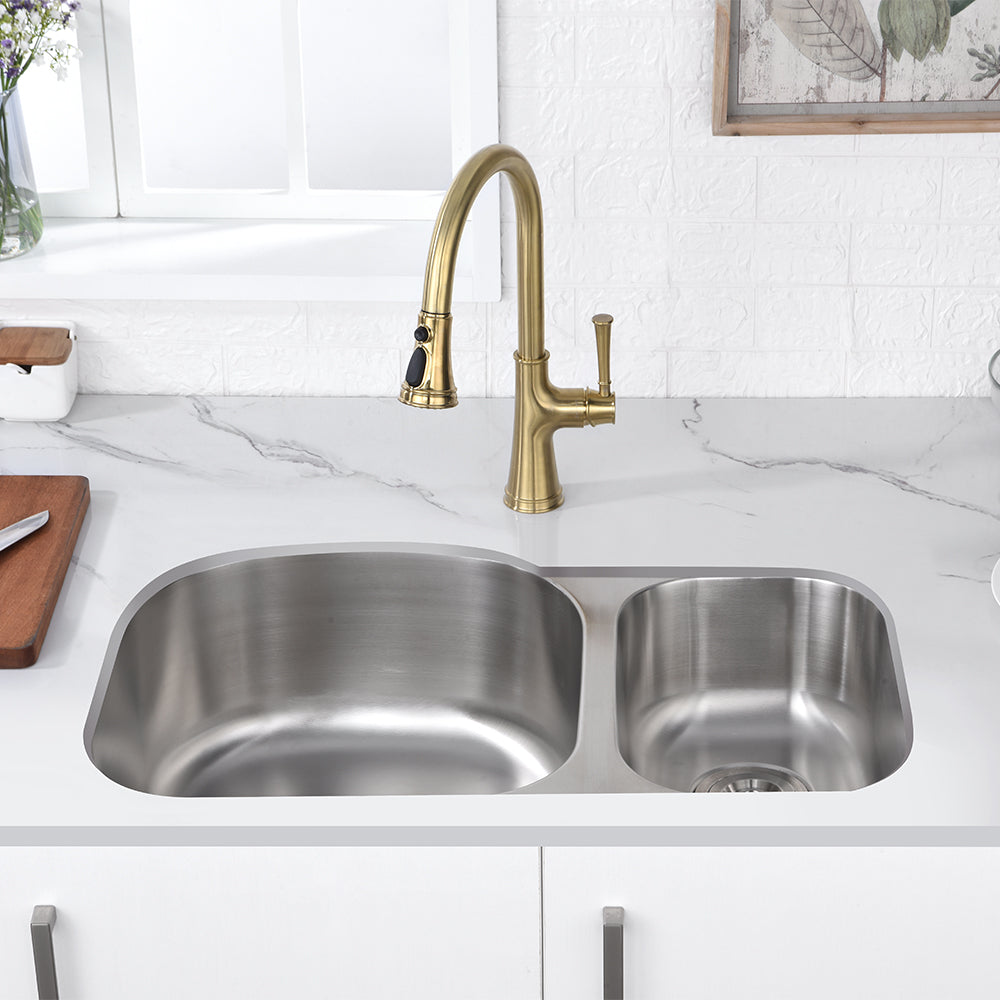 Oakland 30″ Undermount Stainless Steel Double Bowl Kitchen Sink Model# KSU302197