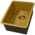 Terraza Ruvati 14" Matte Gold Stainless Steel Undermount Bar Prep Sink – Model# RVH7114GG