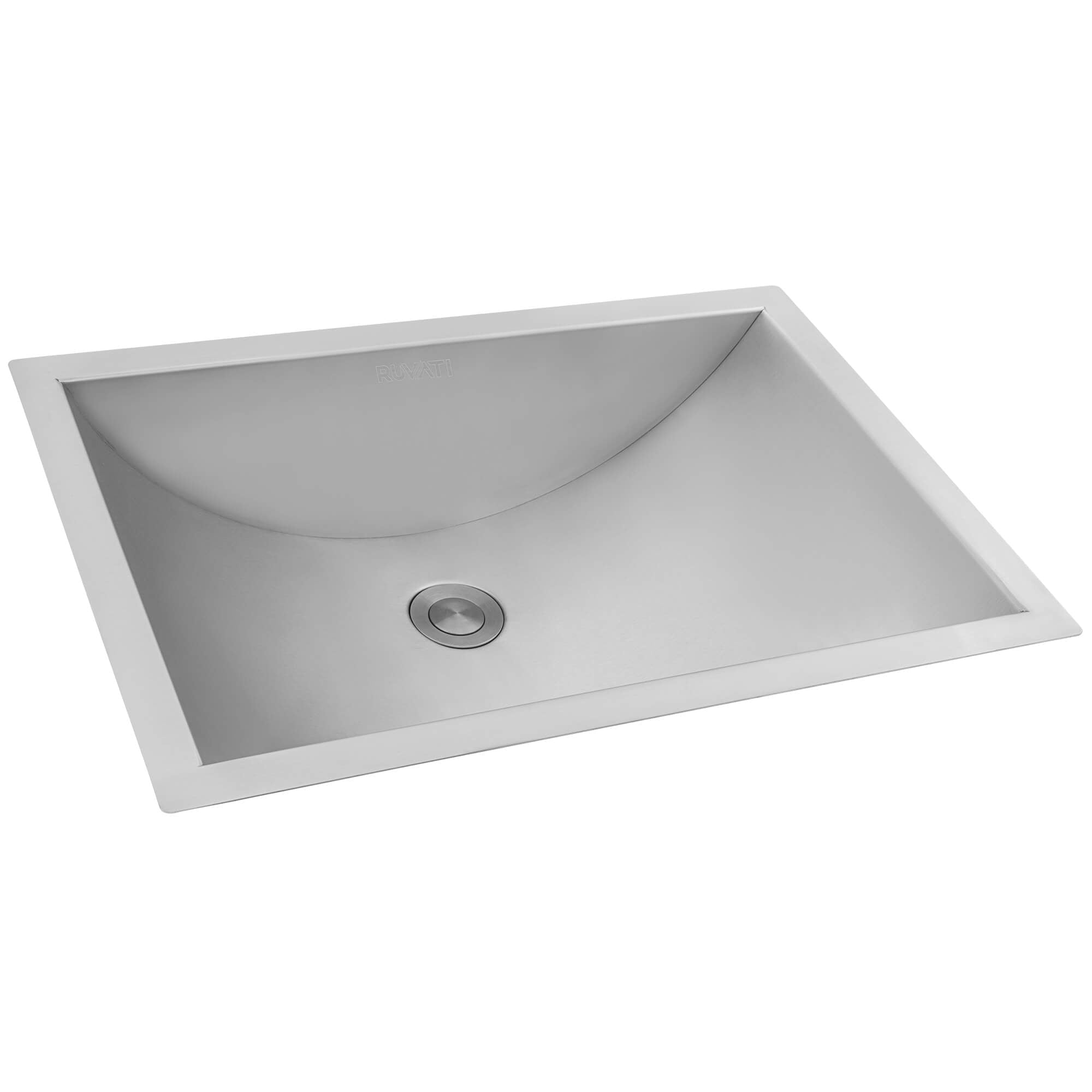 Ariaso Ruvati 16" x 11" Brushed Stainless Steel Rectangular Bathroom Sink Undermount – Model# RVH6107