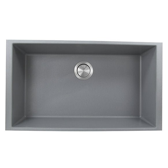 Nantucket Sinks -33" Undermount Granite Composite Sink In Titanium Color Model# PR3320-TI-UM
