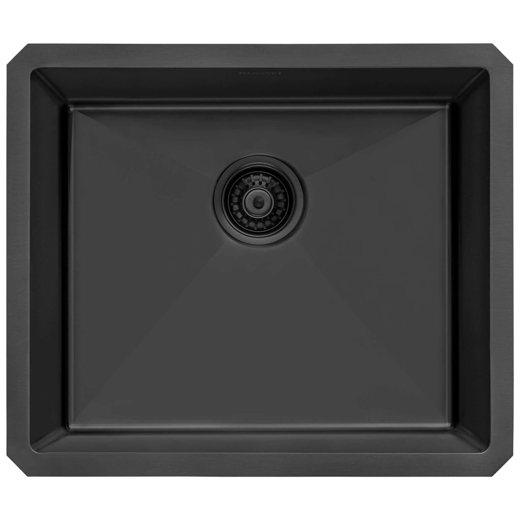 Terraza Ruvati 21-inch Gunmetal Black Stainless Steel Undermount Bar Prep Kitchen Sink – Model# RVH7121BL