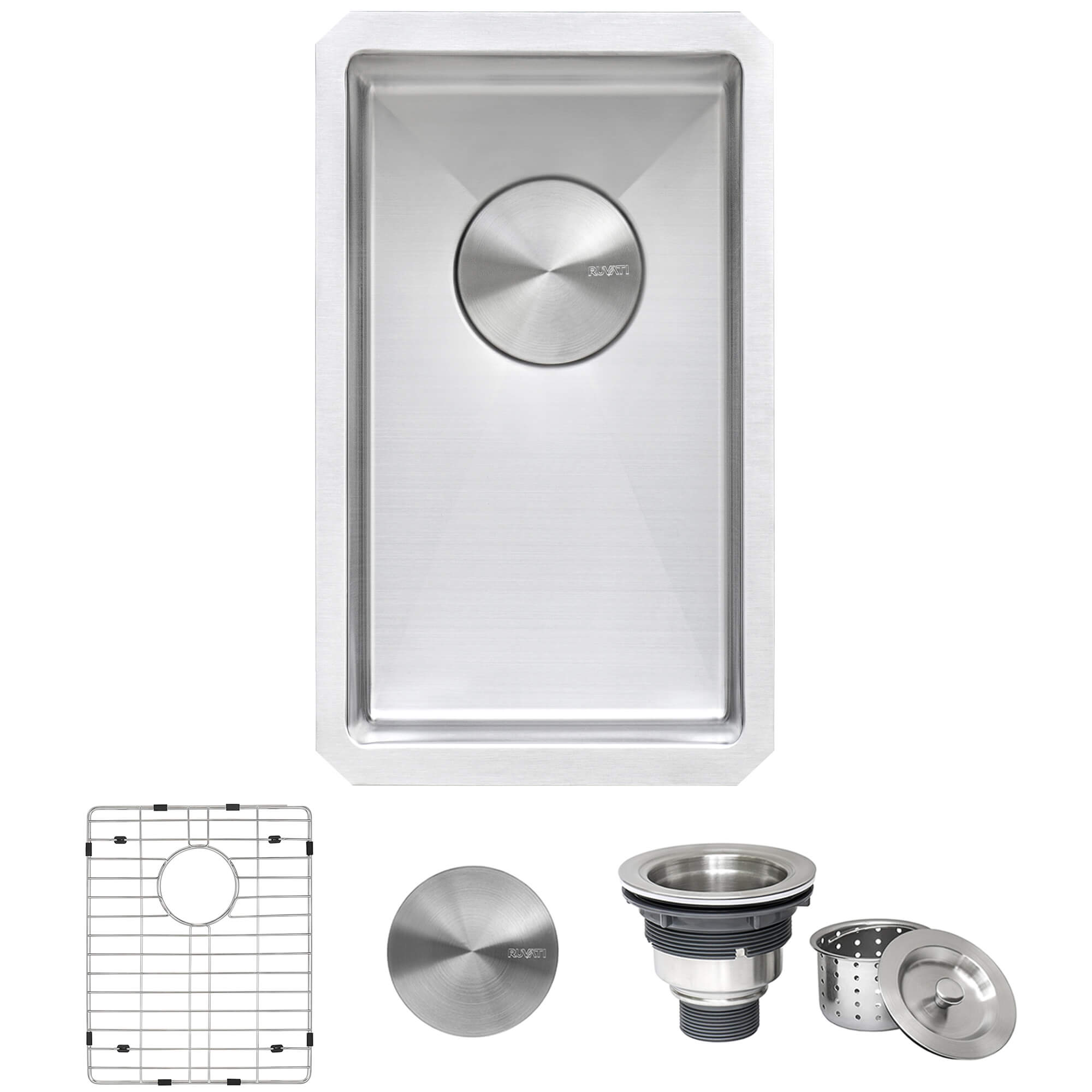 Gravena Ruvati 12" Undermount Bar Prep Kitchen Sink 16 Gauge Round Corners Stainless Steel Single Bowl – Model# RVH7112