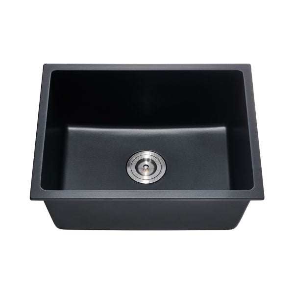 Oakland 23″ Undermount Granite Composite Single Bowl Kitchen Sink In Black Model# KGU23189BK