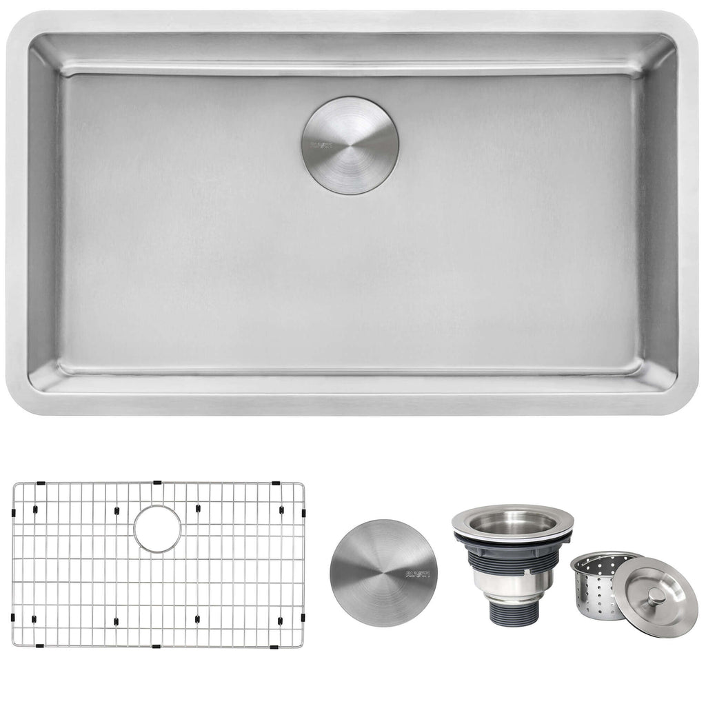 Modena Ruvati 27-inch Undermount Kitchen Sink 16 Gauge Stainless Steel Single Bowl Model# RVM5927