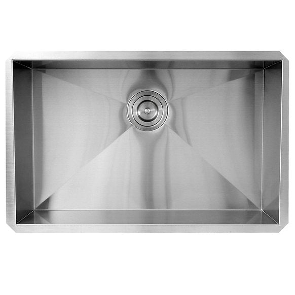 Nantucket Sinks - 28" Pro Series Large Rectangle Single Bowl Undermount Zero Radius Stainless Steel Kitchen Sink Model# ZR2818-16