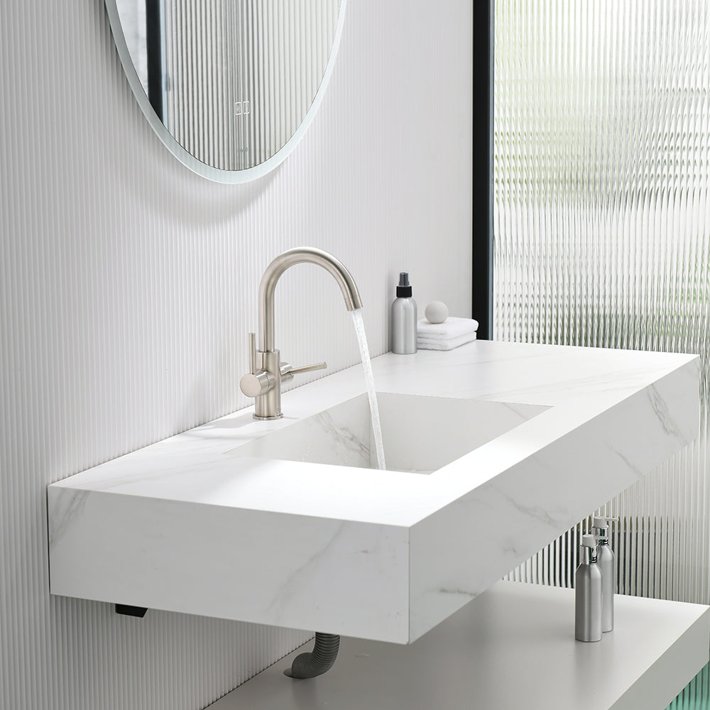 Oakland Two Handles Bathroom Sink Faucet with Pop Up Drain in Brushed Nickel Model#KSB1217BN