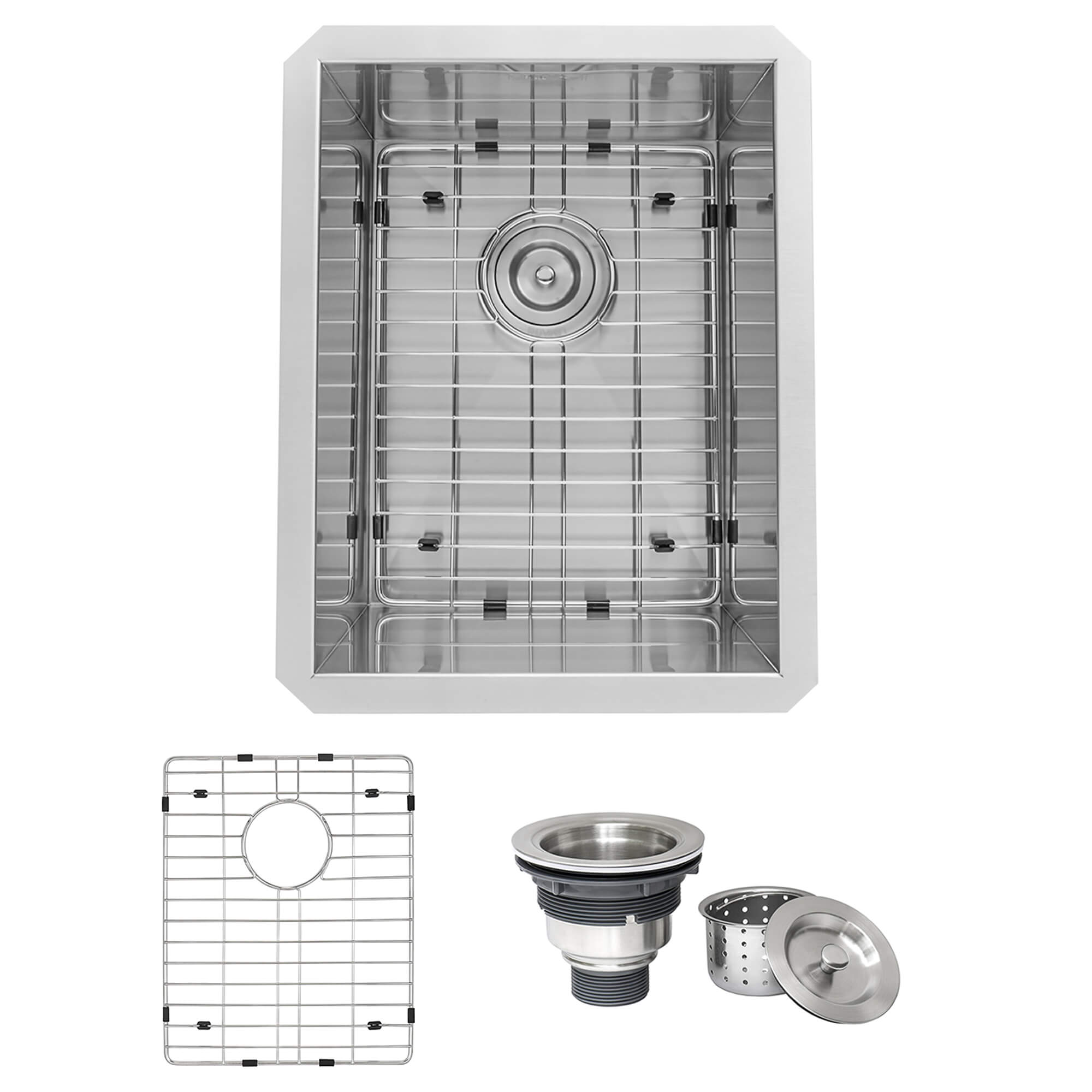 Nesta Ruvati 14-inch Undermount 16 Gauge Zero Radius Bar Prep Kitchen Sink Stainless Steel Single Bowl – Model# RVH7110