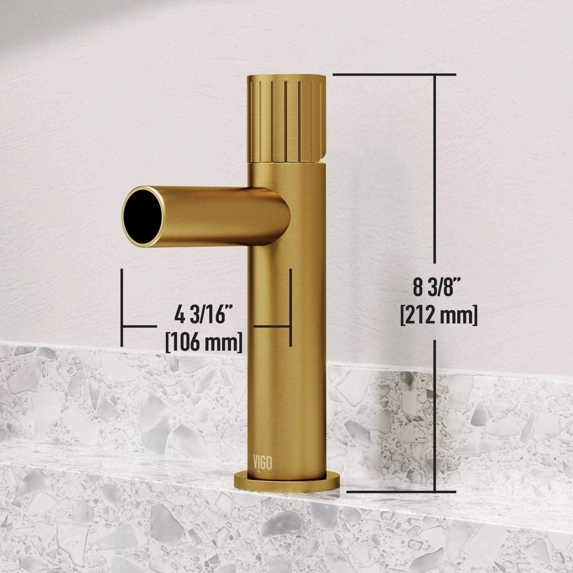 VIGO - Ashford Single Hole Bathroom Faucet In Matte Brushed Gold Model# VG01052MG