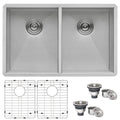 Nesta Model: RVH7350 Ruvati 30-inch Undermount 50/50 Double Bowl Zero Radius 16 Gauge Stainless Steel Kitchen Sink – Model# RVH7350