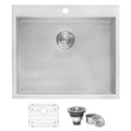 Forma Ruvati Top Mount Laundry 22″ x 22″ x 12″ Deep Utility Sink 16 Gauge Stainless Steel – Model# RVU6022