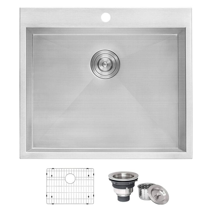 Forma Ruvati Top Mount Laundry 22″ x 22″ x 12″ Deep Utility Sink 16 Gauge Stainless Steel – Model# RVU6022