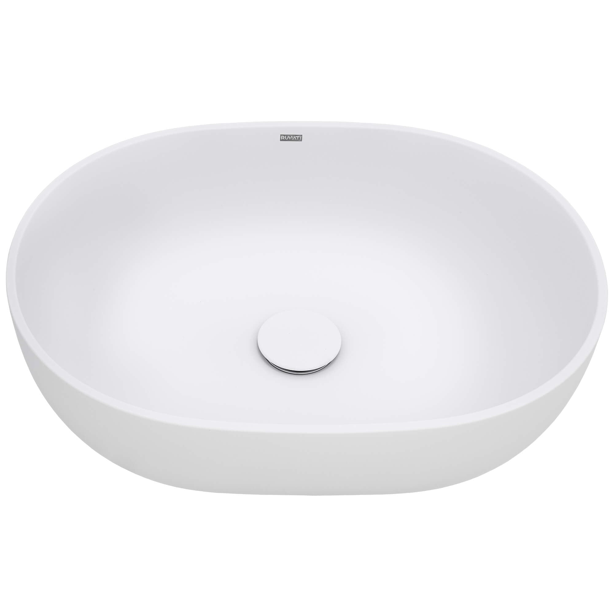 Canali Model: RVB2119WH Ruvati 19-inch Matte White epiStone Solid Surface Modern Bathroom Vessel Sink – RVB2119WH
