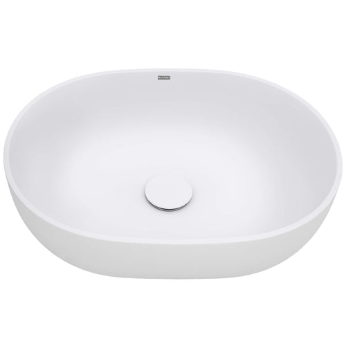Canali Model: RVB2119WH Ruvati 19-inch Matte White epiStone Solid Surface Modern Bathroom Vessel Sink – RVB2119WH