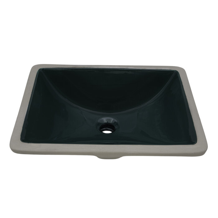Krona Model: RVB0718EG Ruvati 16 x 11-3/4 inch Undermount Bathroom Vanity Sink Emerald Green Rectangular Porcelain Ceramic with Overflow – RVB0718EG