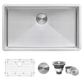 Gravena Ruvati 32-inch Undermount 16 Gauge Rounded Corners Kitchen Sink Stainless Steel Single Bowl – Model# RVH7400