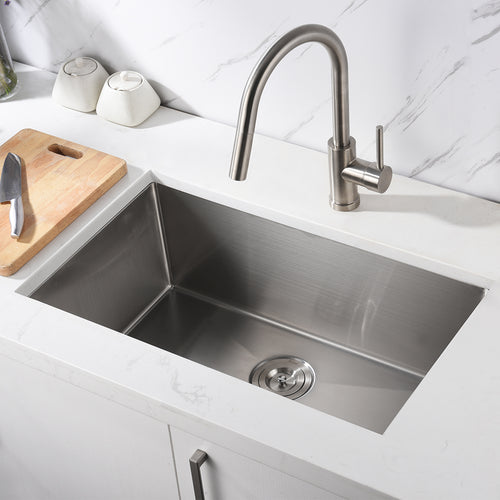 30" Small Radius (10mm Corners) Undermount Stainless Steel Kitchen/Bar Sink
