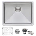 Gravena Ruvati 21" Undermount Stainless Steel Bar Prep Kitchen Sink 16 Gauge Rounded Corners Single Bowl – Model# RVH7121
