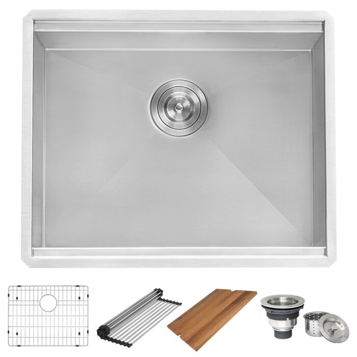 Alto Ruvati 23″ x 19″ x 13″ Deep Laundry Utility Workstation Sink Undermount 16 Gauge – Model# RVU6320