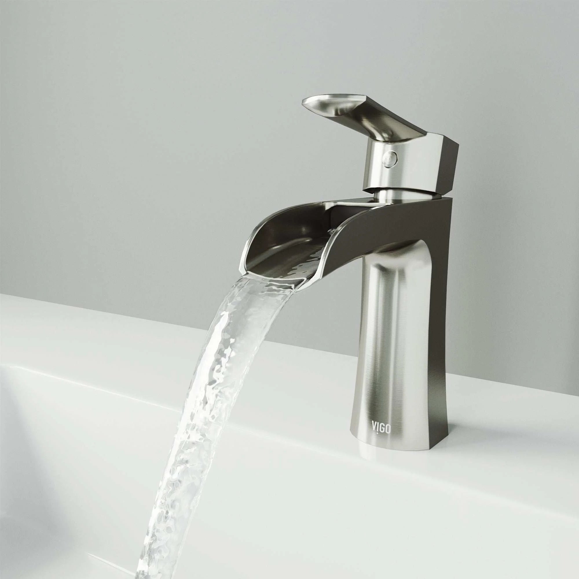 VIGO - Paloma Single Hole Single Handle Open Front Bathroom Faucet In Brushed Nickel Model# VG01041BN