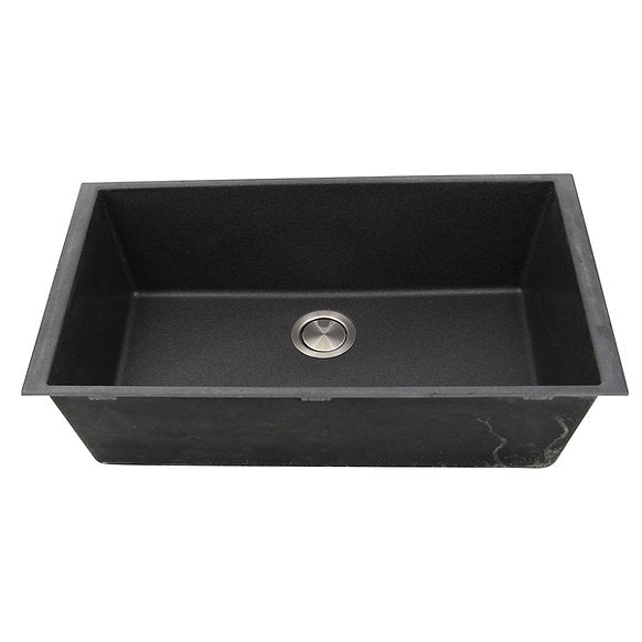 Nantucket Sinks -33" Undermount Granite Composite Sink In Black Model# PR3320-BL-UM