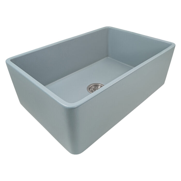 Fiamma Ruvati 33"x 20" Fireclay Reversible Farmhouse Apron-Front Kitchen Sink Single Bowl – Horizon Gray – Model# RVL2300GR