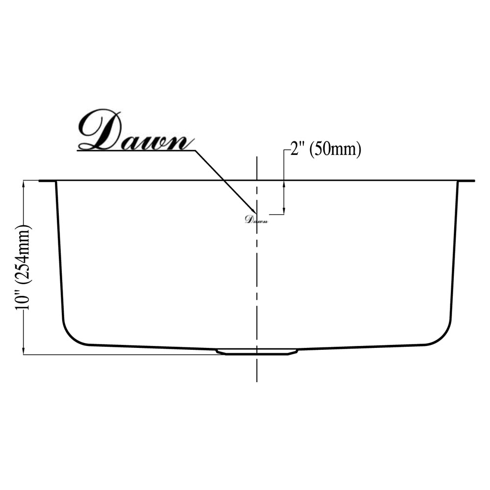 Dawn 25" Single Bowl Undermount Stainless Steel Kitchen Sink Model# ASU2316