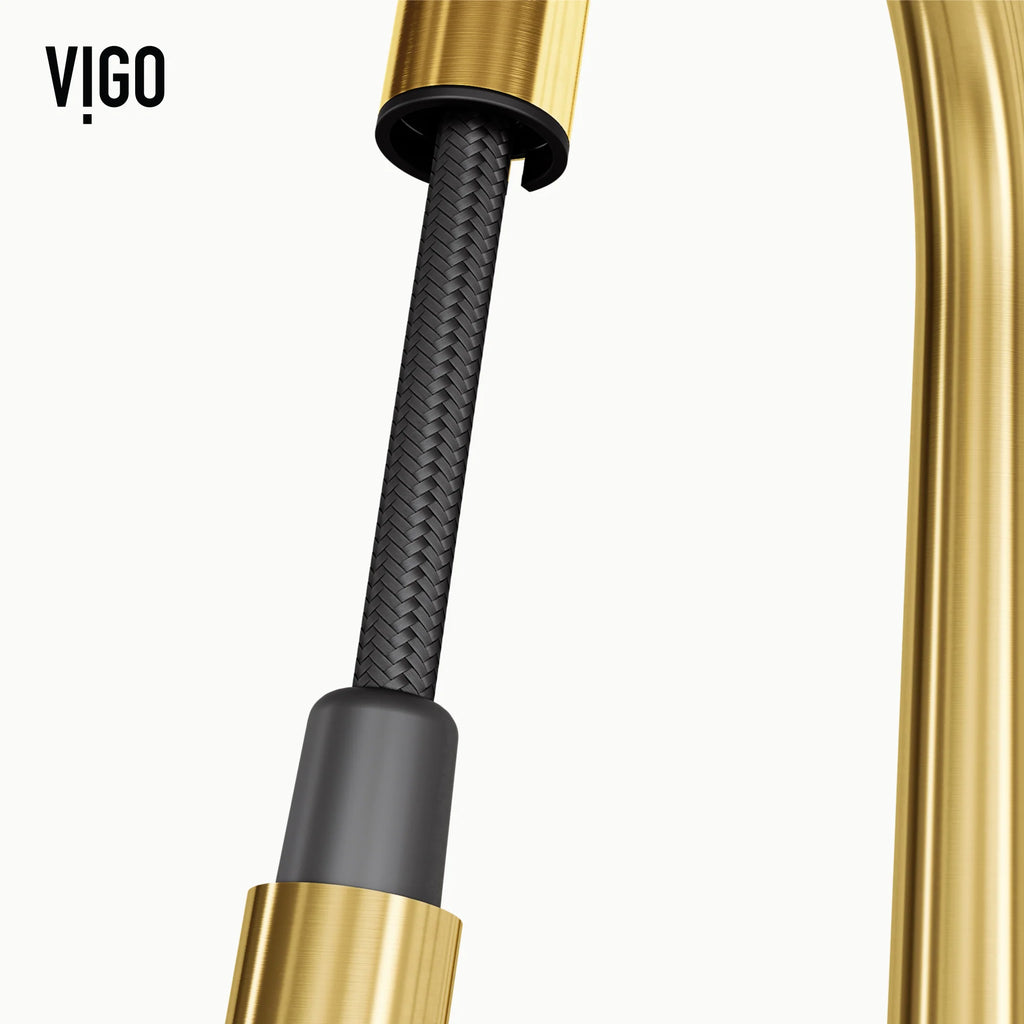 VIGO - Greenwich 18 in. Single Handle Smart Pull-Down Touchless Sensor Kitchen Faucet In Matte Brushed Gold Finish Model# VG02029MGS