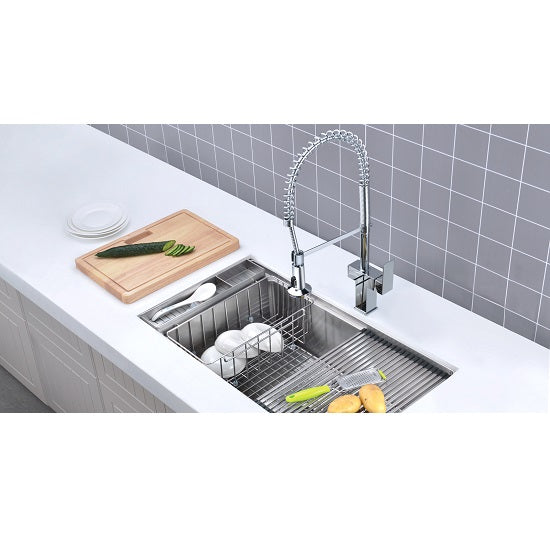 Dawn Single-Lever Pull-Down Spring Spray Kitchen Faucet In Brushed Nickel Model# AB75 3383BN
