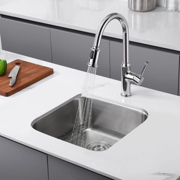 Oakland 18″ Square Undermount Stainless Steel Single Bowl Bar/Prep/Kitchen Sink Model# KSU1818