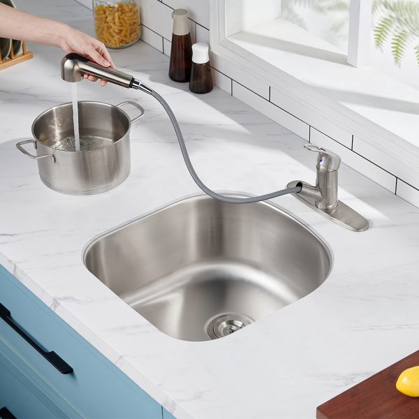 Oakland 20″ D Shape Undermount Stainless Steel Single Bowl Kitchen Sink Model# KSU20219
