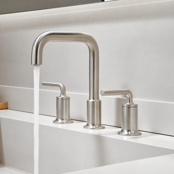 Oakland Wide Spread Bathroom Sink Faucet with Pop Up Drain in Brushed Nickel – Model #KSB8236BN