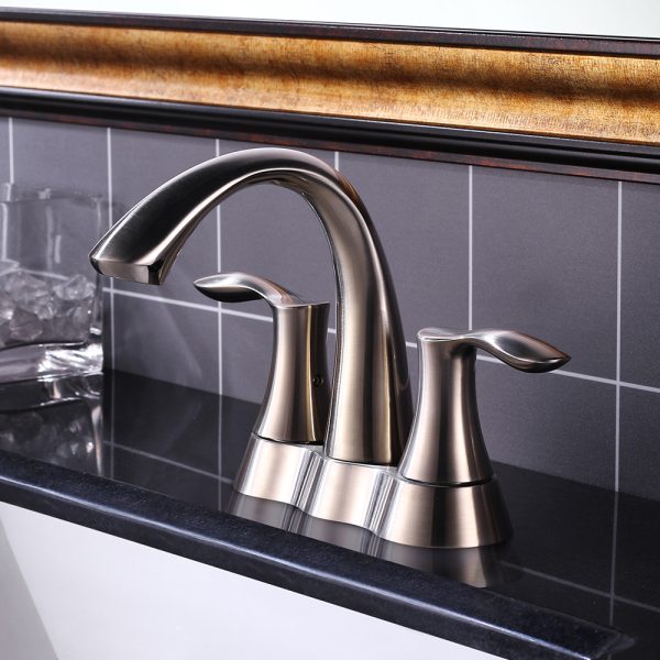 4″ Center Set Two Handles Bathroom Sink Faucet with Pop Up Drain in Brushed Nickel Model# KSB4231BN