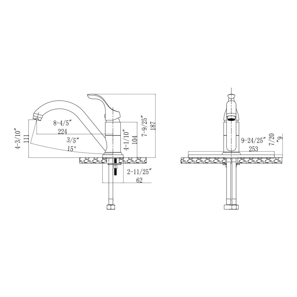 Single Handle Kitchen Faucet in Brushed Nickel – Model# KSK8112BN