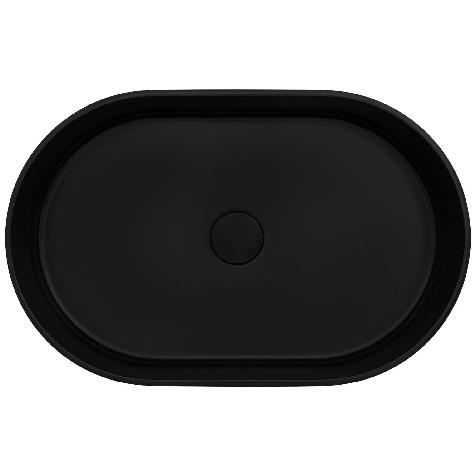 Omnia Model: RVB2550BK Ruvati 23-inch Matte Black epiStone Solid Surface Modern Bathroom Vessel Sink – RVB2550BK