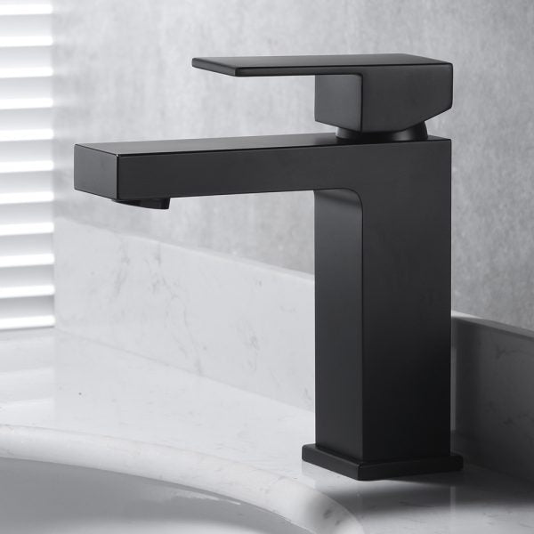 Oakland Single Handle 1 Hole Bathroom Sink Faucet with Pop Up Drain Model# KSB1112MB