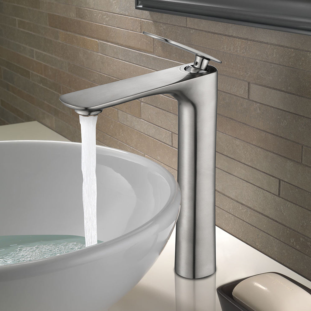 Oakland Single Handle Bathroom Sink Vessel Faucet with Pop Up Drain in Brushed Nickel Model# KSB1102BN