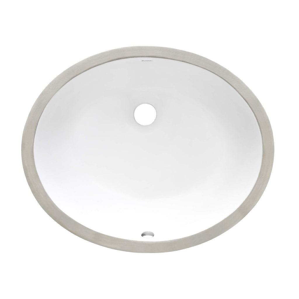 Krona Model: RVB0619 Ruvati 17 x 14 inch Undermount Bathroom Vanity Sink White Oval Porcelain Ceramic with Overflow – RVB0619