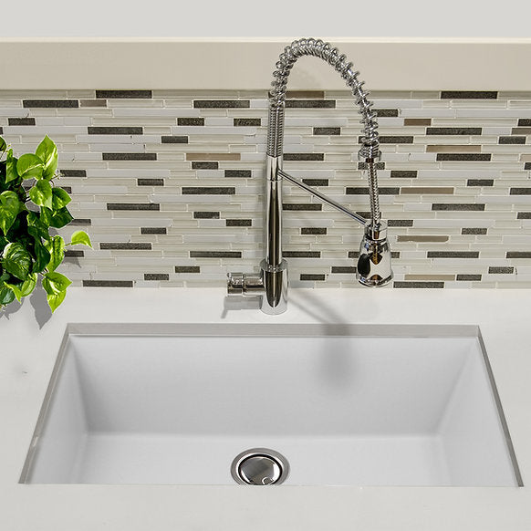 Nantucket Sinks - 33" Undermount Granite Composite Sink In White Color Model# PR3320-W-UM
