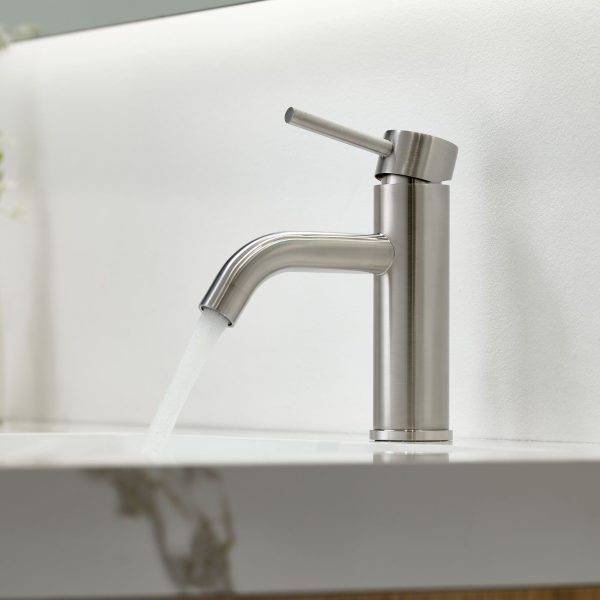 Oakland Single Handle Bathroom Sink Faucet with Pop Up Drain In Brushed Nickel Model# KSB1109BN