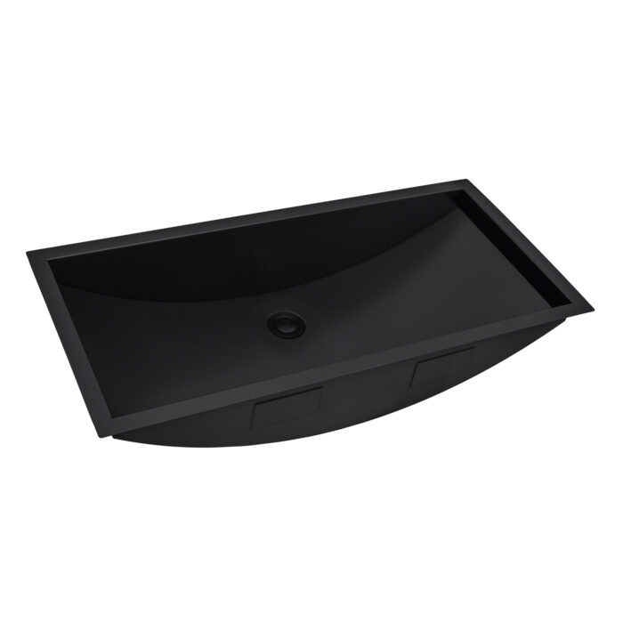 Ariaso Ruvati 34" x 14" Gunmetal Black Stainless Steel Rectangular Bathroom Sink Undermount – Model# RVH6134BL