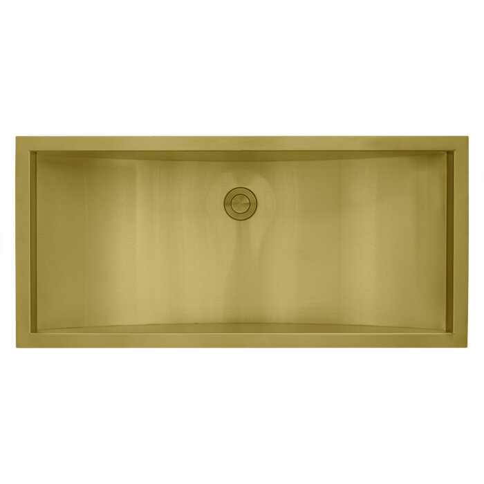 Ariaso Ruvati 30" x 14" Brushed Gold Rectangular Bathroom Sink Undermount – Model# RVH6120GG