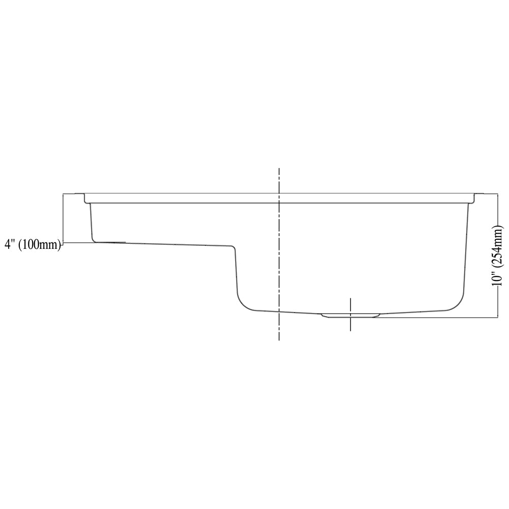 Dawn 33" Stainless Steel Undermount Single Bowl Kitchen Sink With A Stepped Basin Model# DSU3018