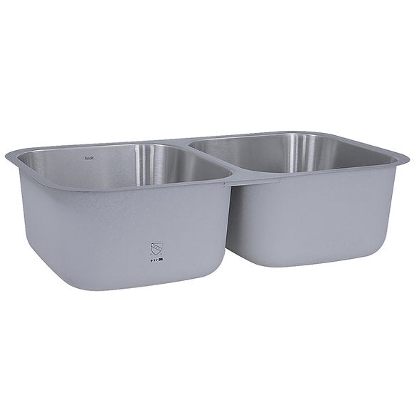 Nantucket Sinks 32-1/2" Double Bowl Equal Undermount Stainless Steel Kitchen Sink, 16 Gauge  Model# NS10i-16