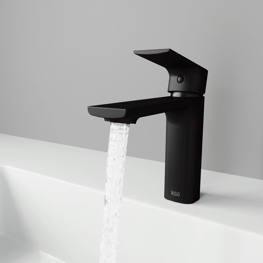 VIGO - Davidson Single Hole Single Lever Bathroom Faucet In Matte Black Model# VG01043MB